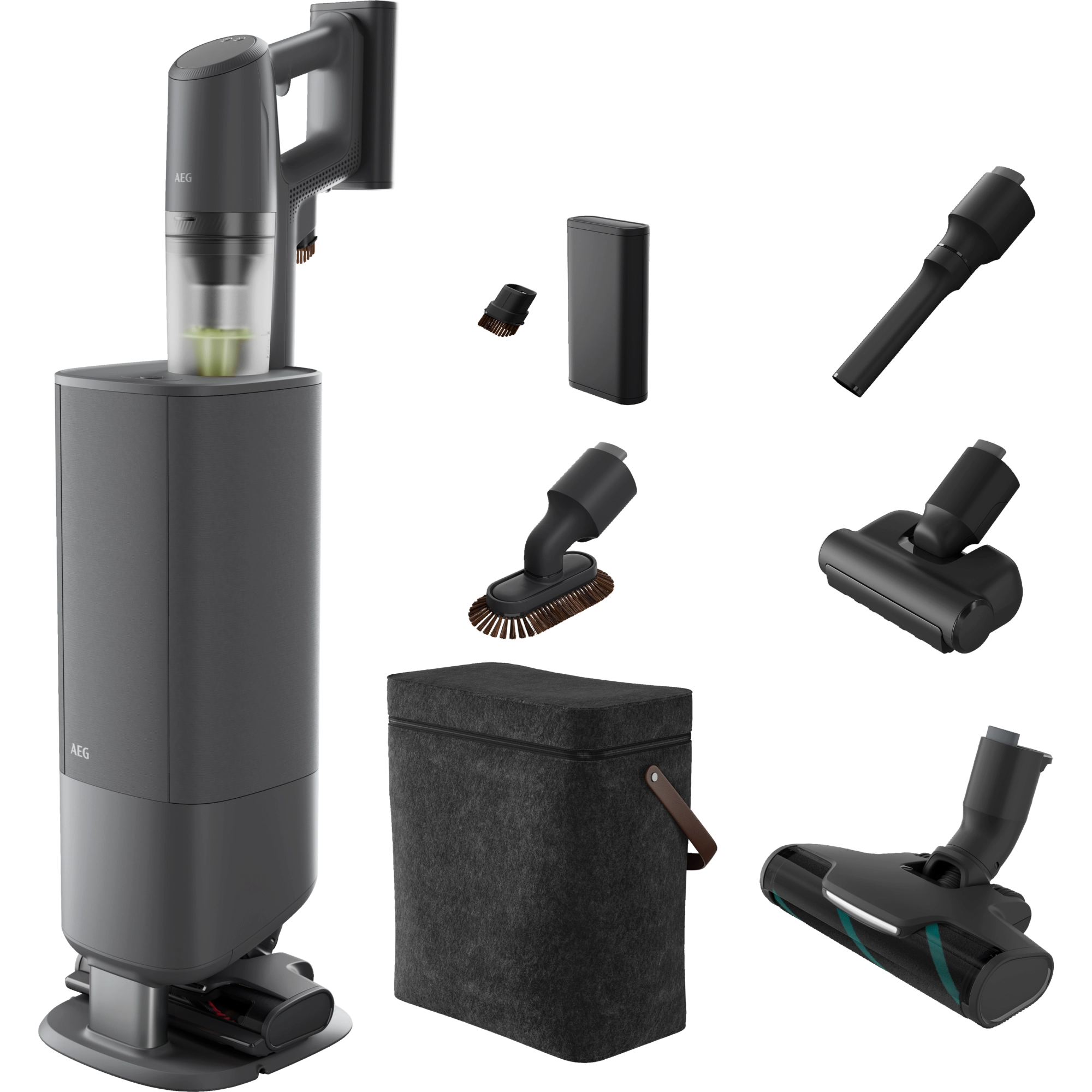 AEG 8000 Akku-Staubsauger kabellos / Multifunktions-Station zur Absaugung / Farbe: Dark Grey AP83A25XNX