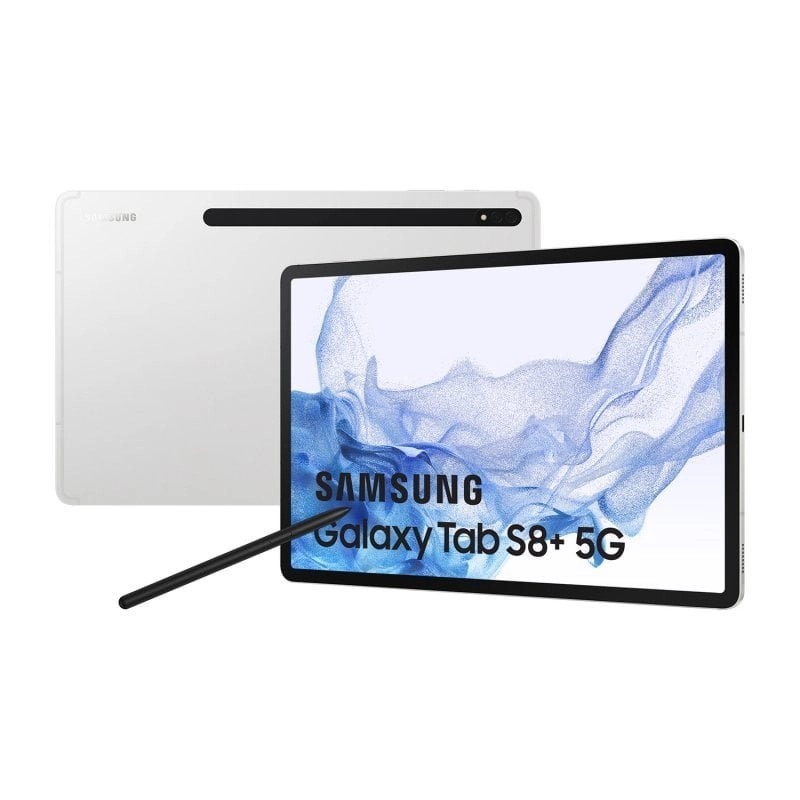 Samsung Galaxy Tab S8+ SM-X806 5G Qualcomm Snapdragon LTE-TDD & LTE-FDD 128 GB 31,5 cm (12.4") 8 GB Wi-Fi 6E (802.11ax) Silber