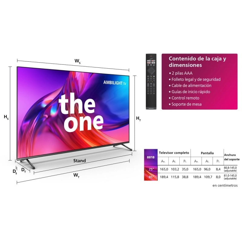 Philips The One 75PUS8818 Ambilight 75" LED UltraHD 4K HDR10+