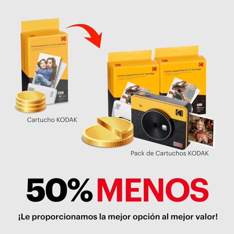 Kodak Mini Shot 3 Retro-Kamera + Sofortbilddrucker 2 in 1 Gelb