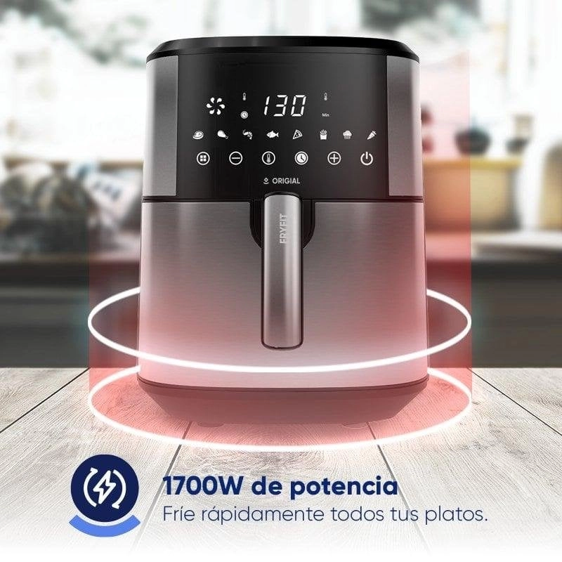 Original FRYFIT 8L Heißluftfritteuse, 8 l, 1700 W, Edelstahl