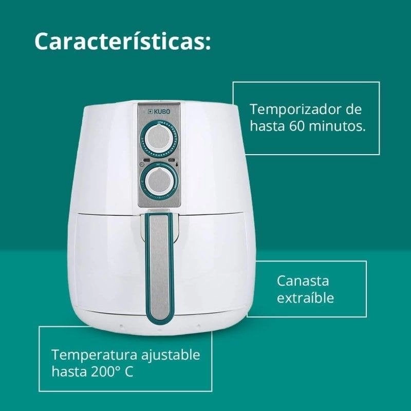 Heißluftfritteuse Kubo 2.5L 1500W Weiß mit Timer und Filter