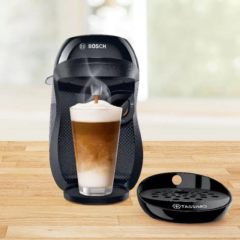 Bosch Tassimo Happy TAS1002N Multigetränke-Kapselkaffeemaschine, Schwarz