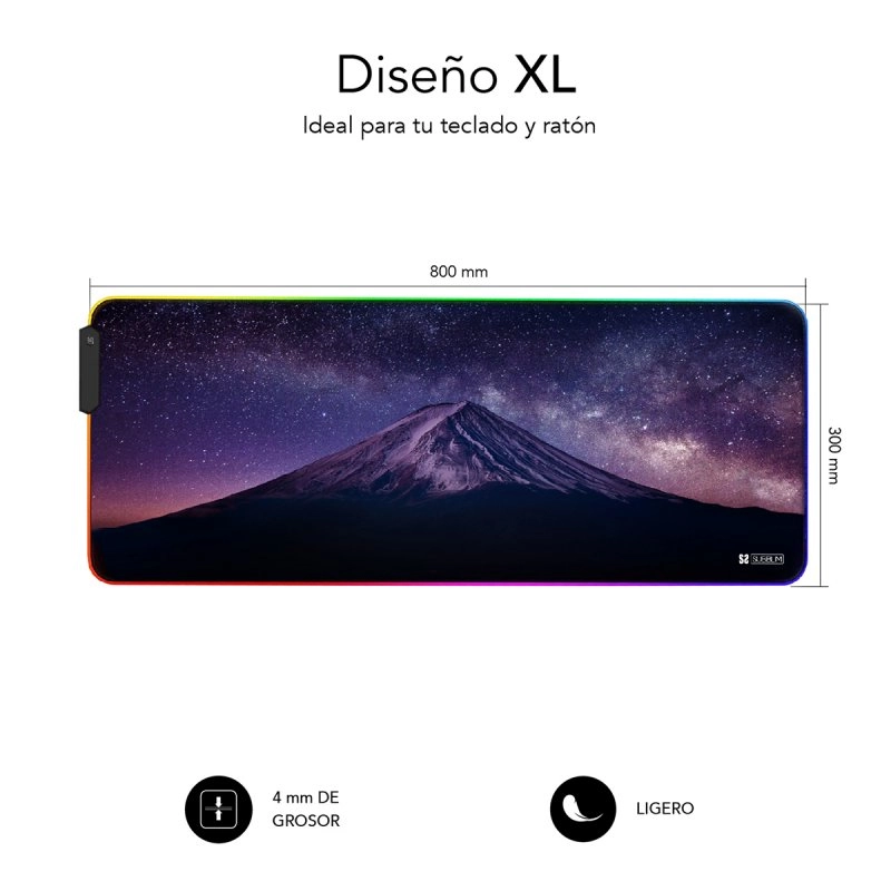 Subblim Montaña XL RGB Erweitertes Gaming-Mauspad