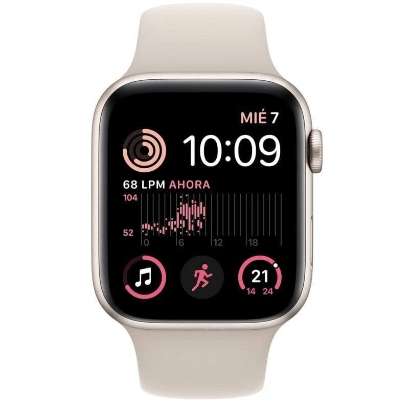 Apple Watch SE GPS 44mm Retina OLED Aluminium Starlight Beige Wasserdicht Herzfrequenz SOS