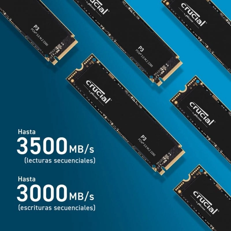 Crucial P3 500 GB SSD M.2 2280 3D NAND NVMe PCIe 3.0
