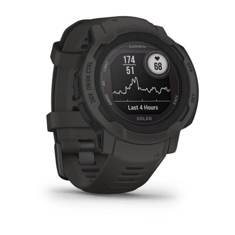 Garmin Instinct 2 Solar GPS Bluetooth 45mm MIP Graphite Unisex Wasserdicht 10ATM SpO2 Pulssensor