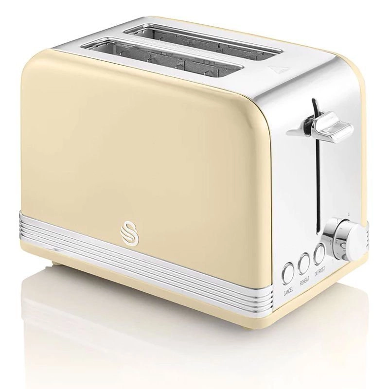 Swan Retro STRP2070CNEU Frühstücksset Wasserkocher Wasser + Toaster + Mikrowelle 800 W Creme