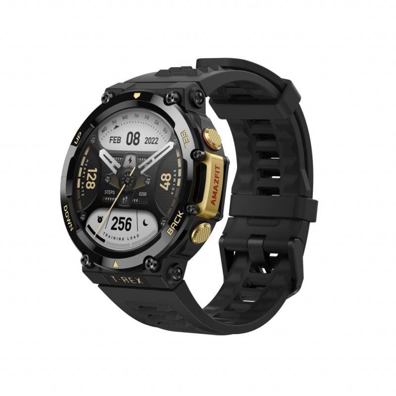 Amazfit T-Rex 2 GPS Bluetooth 47mm AMOLED Schwarz Gold Einheitsgröße 10ATM SpO2 Puls Schlafmonitor