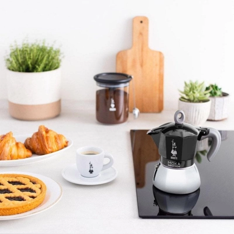 Cafetera Italiana Bialetti Moka Induction 0,28L 6 Tassen Aluminium Edelstahl Induktion