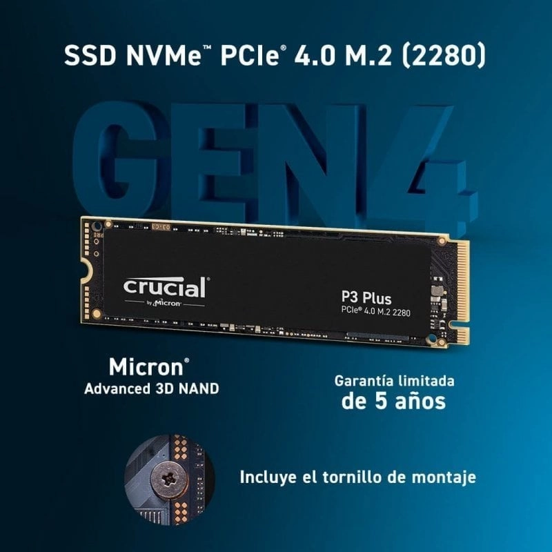 Crucial P3 Plus 2 TB SSD M.2 3D NAND NVMe PCIe 4.0