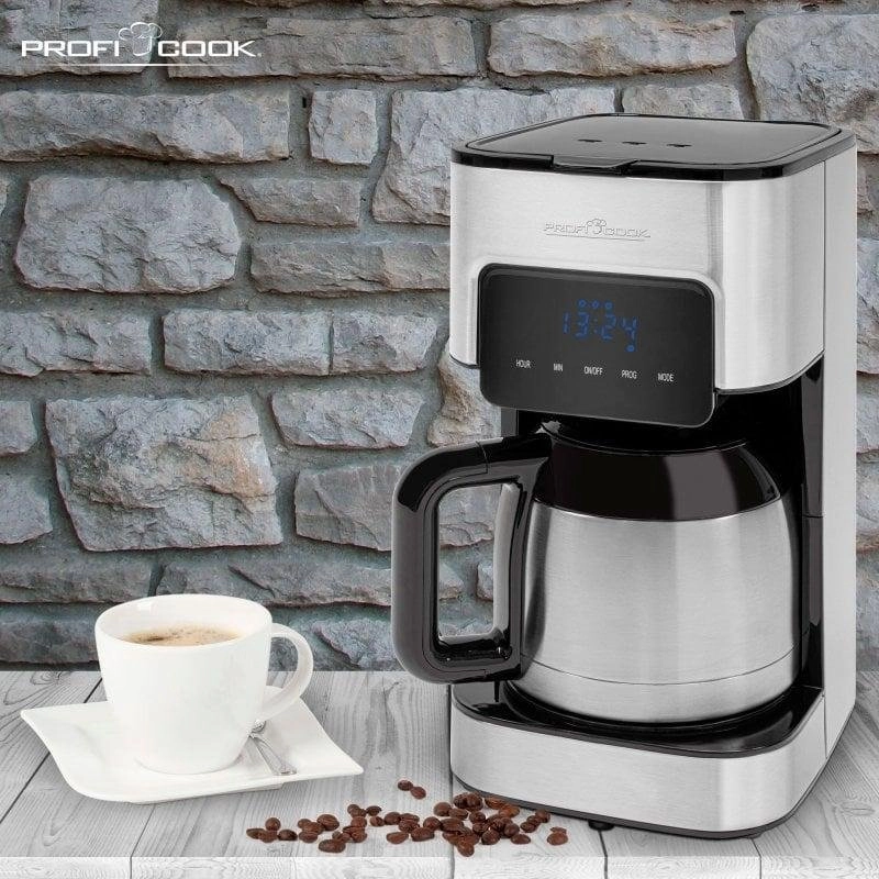 Kaffeemaschine Filter ProfiCook KA 1191 1,2L 900W Thermokanne Touch Timer