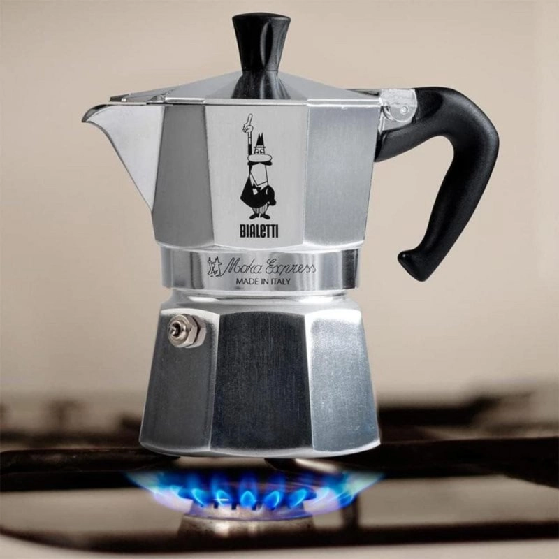 Cafetera Italiana Bialetti Moka Express 4 Tazas 0,23L Aluminium Classic Design