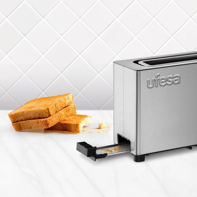Ufesa Plus Delux Digitaler Toaster 7 Stufen 1050 W Edelstahl
