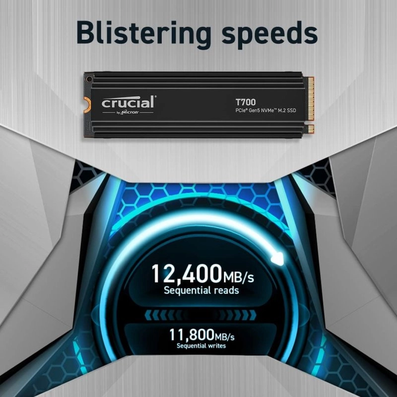 Crucial T700 1 TB PCIe Gen5 NVMe M.2 SSD
