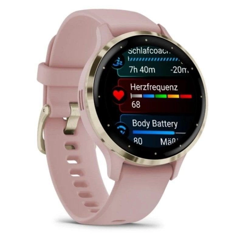 Garmin Venu 3S Bluetooth WiFi GPS NFC 41mm AMOLED Gold/Rose Rosa M Wasserdicht 5ATM SpO2 Pulsuhr