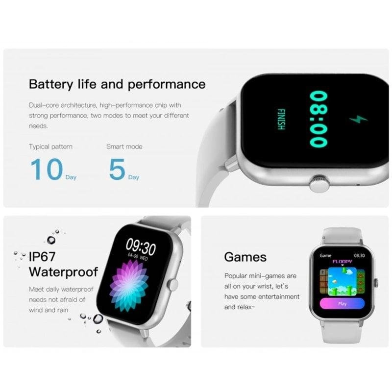 DCU Tecnologic Curved Glass Pro Bluetooth 42mm Touchscreen Rosa IP67 SpO2 Schlafmonitor