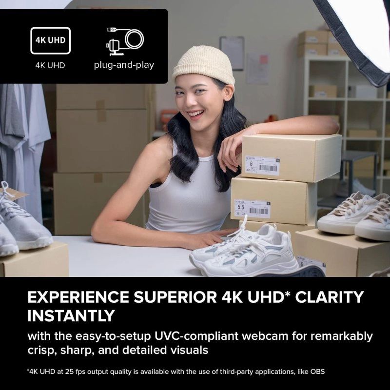 Kreatives Leben! CAM Sync 4K UHD Webcam mit Gegenlichtkompensation