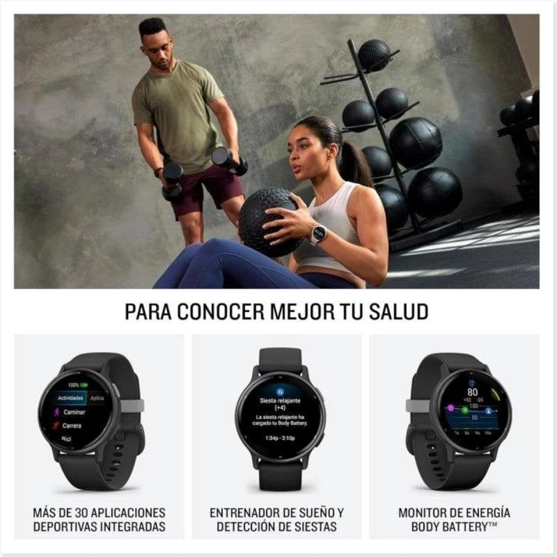 Garmin Vivoactive 5 Bluetooth GPS NFC 42mm AMOLED Weiß 4GB 5ATM SpO2 Pulsuhr Schlafmonitor