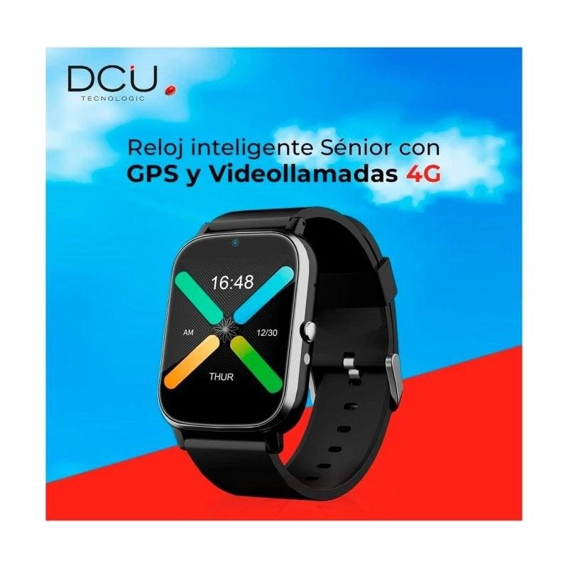 DCU Tecnologic Smartwatch Senior GPS 4G 47,8mm IPS Grau IPX6 SOS SpO2 Puls GPS WiFi
