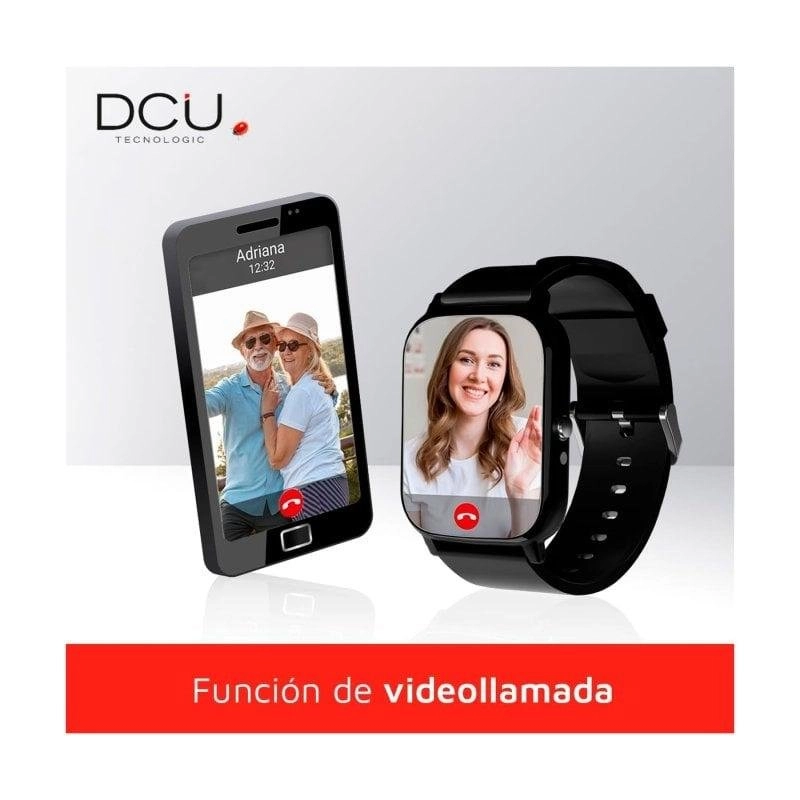 DCU Tecnologic Smartwatch Senior GPS 4G 47,8mm IPS Schwarz IPX6 SpO2 Herzfrequenz SOS
