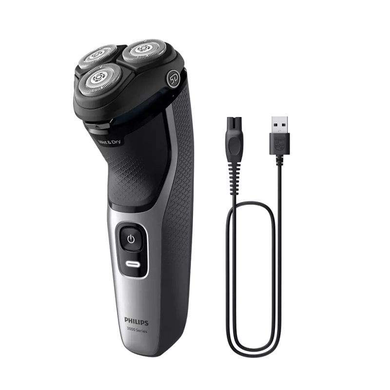 Philips S3143/00 Herrenrasierapparat Rotationstrasierer Trimmer Schwarz, Silber