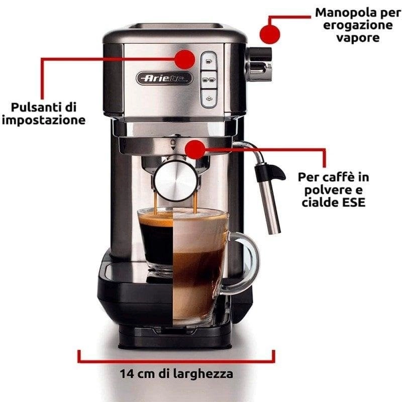 Ariete 1380 Espressomaschine 15 Bar Edelstahl