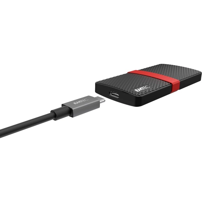 Emtec X200 1 TB USB Typ-C 3.2 Gen 1 (3.1 Gen 1) Schwarz, Rot