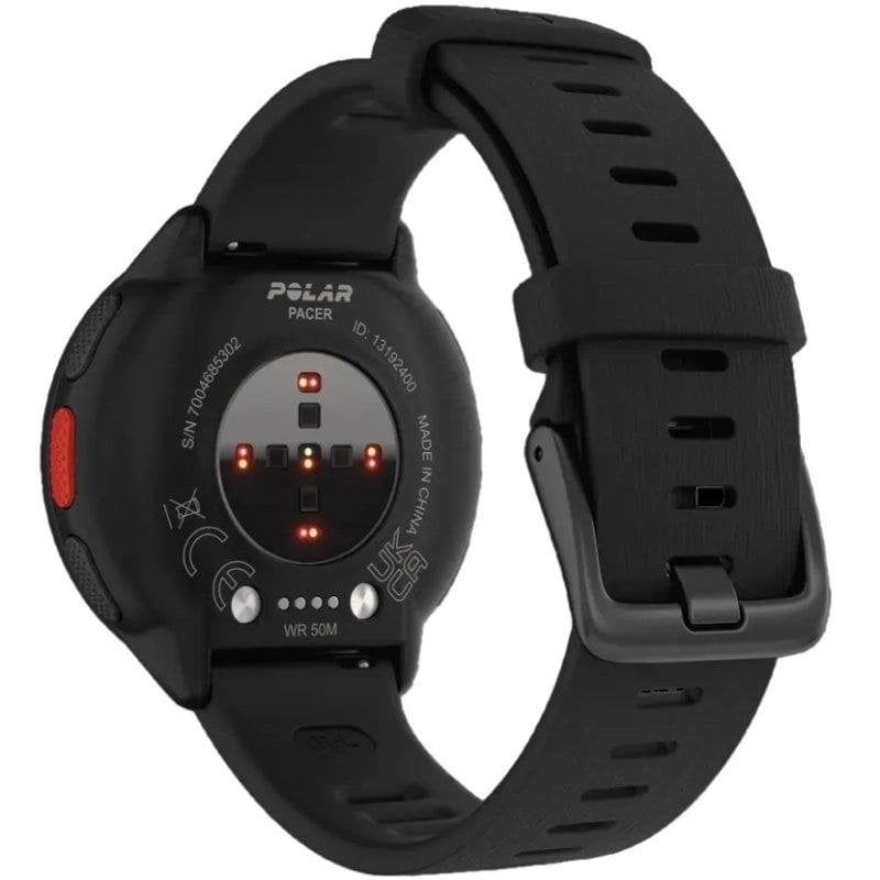 Polar Pacer GPS Bluetooth 45mm MIP Schwarz 7 Tage Akkulaufzeit Herzfrequenzmonitor Wasserfest WR50