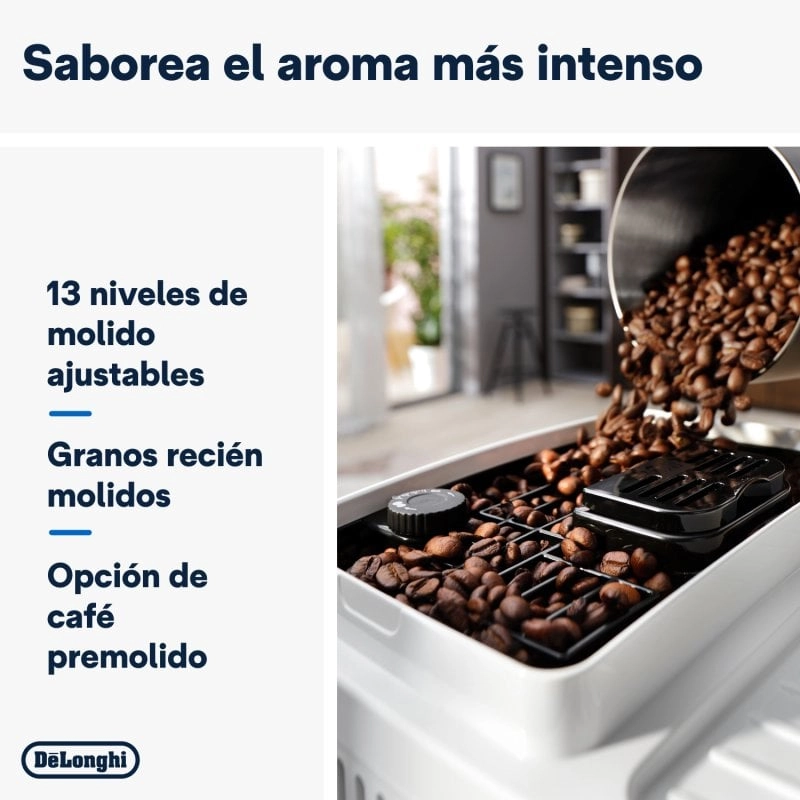 DeLonghi Magnifica Start ECAM220.61.W Superautomatische Kaffeemaschine mit Mahlwerk, 15 Riegel, Weiß