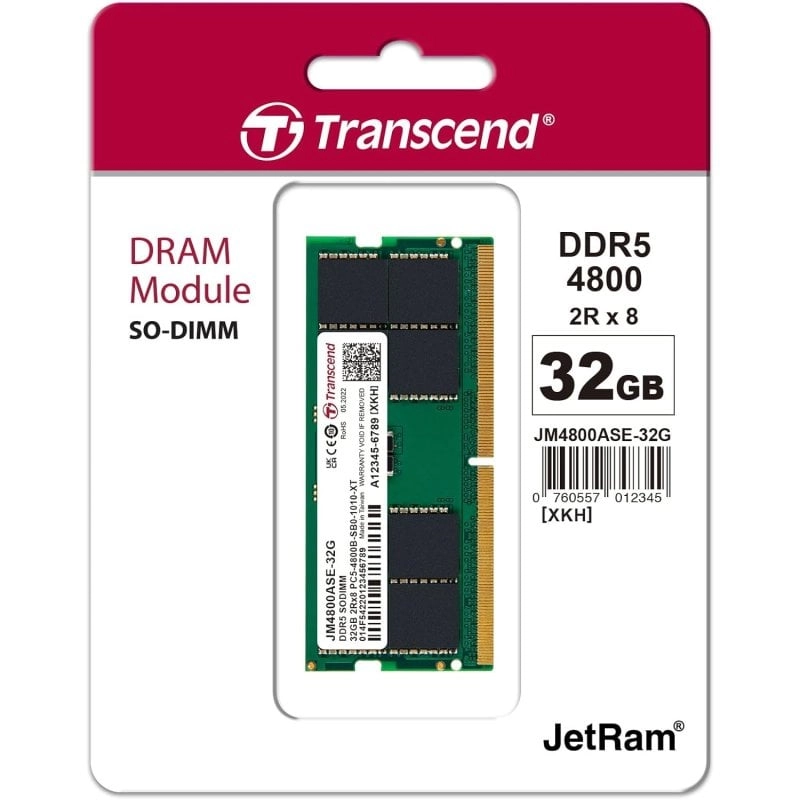Transcend JetRam SO-DIMM DDR5 4800 MHz 32 GB CL40