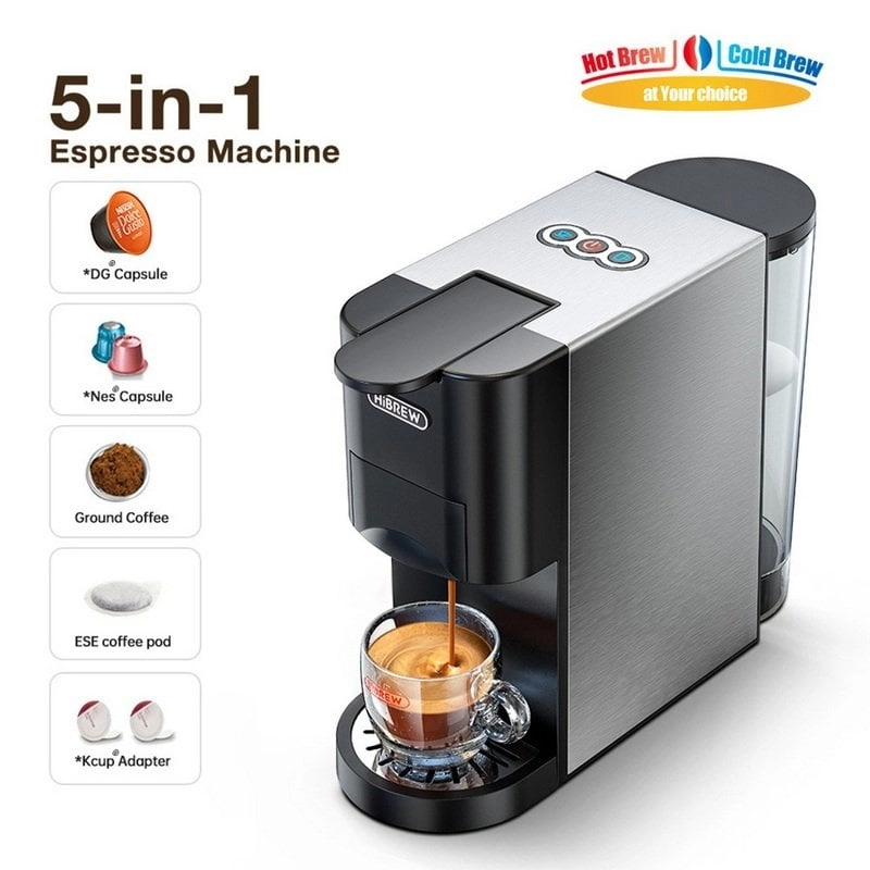 HiBREW H3A 5-in-1-Kaffeemaschine, 1 l, Silber