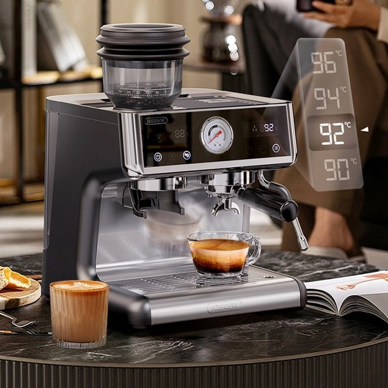 HiBREW H7A Espressomaschine mit LCD-Touchscreen, Silber