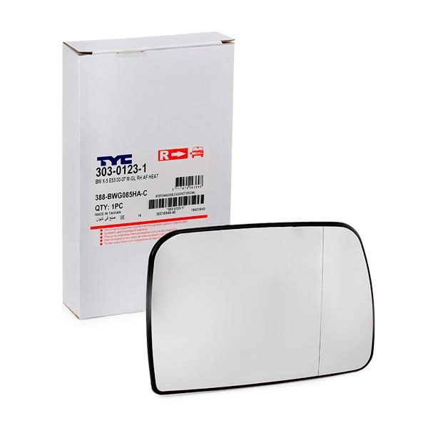 TYC Außenspiegelglas 303-0123-1 Spiegelglas,Spiegelglas, Außenspiegel BMW,X5 (E53)