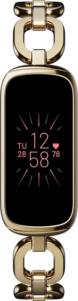 FitBit Luxe Special Edition | Gorjana Kettenarmband Parker Edelstahl Softgold | AMOLED | GPS | kontinuierliche Herzfrequenz Messung | Stressmanagement