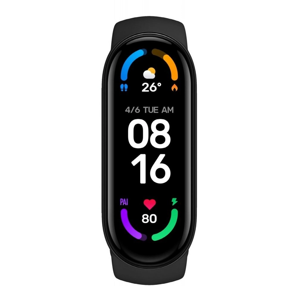 Xiaomi Mi Smart Band 6 Fitness Tracker | Schwarz | AMOLED | Sauerstoffsättigung | Schlafindex | Bluetooth 5.0 | 14 Tage Akku | 50m wasserdicht