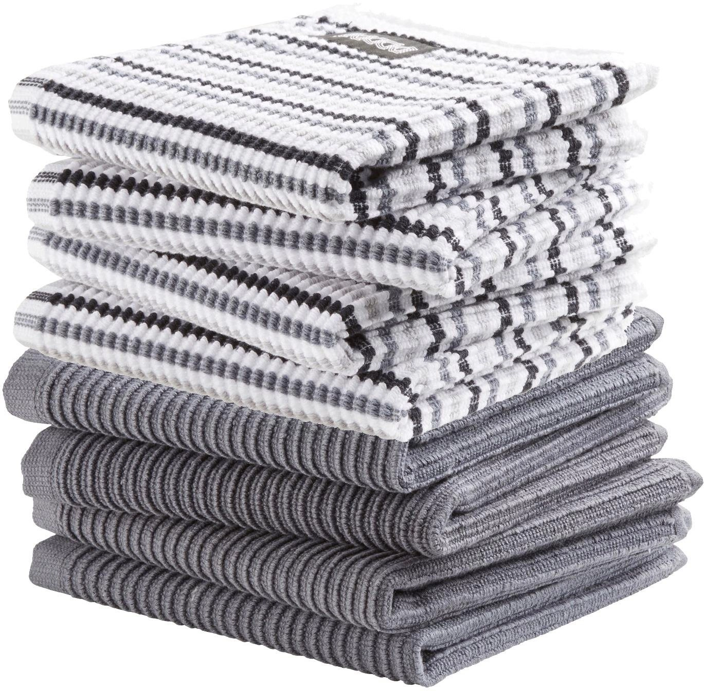 DDDDD Spültuch »Basic/Fun«, (Set, 8-tlg), Combiset : 4x Basic & 4 Fun Multi