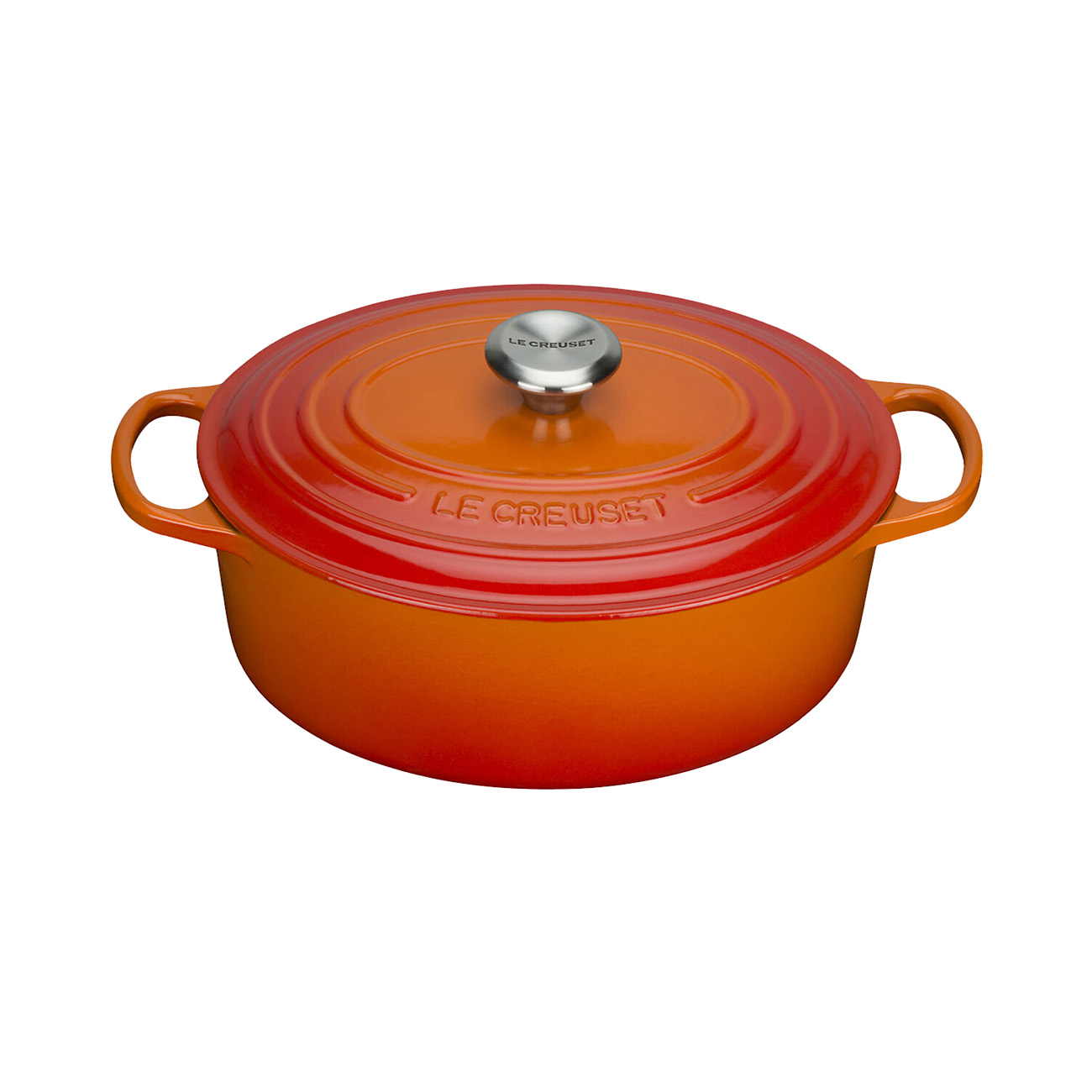 Le Creuset Signature Gusseisen-Bräter mit Deckel Ø 29 cm Ofenrot | hitzebeständiger Deckelknopf (bis 260 °C) | Eisenguss | Spühlmaschinentauglich | Feuerfest