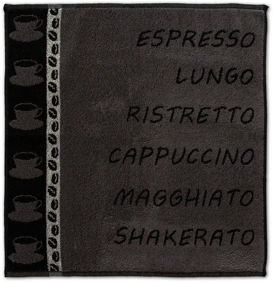DDDDD Geschirrtuch »Ristretto«, (Set, 4-tlg), Combiset: 2 Küchentücher & 2 Geschirrtücher