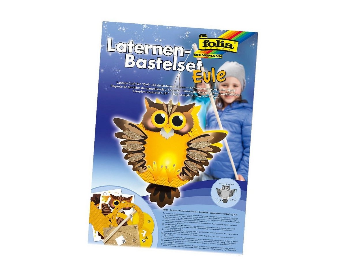 Folia Laternen-Bastelset Eule für Kinderumzüge ca. 34x37x11cm