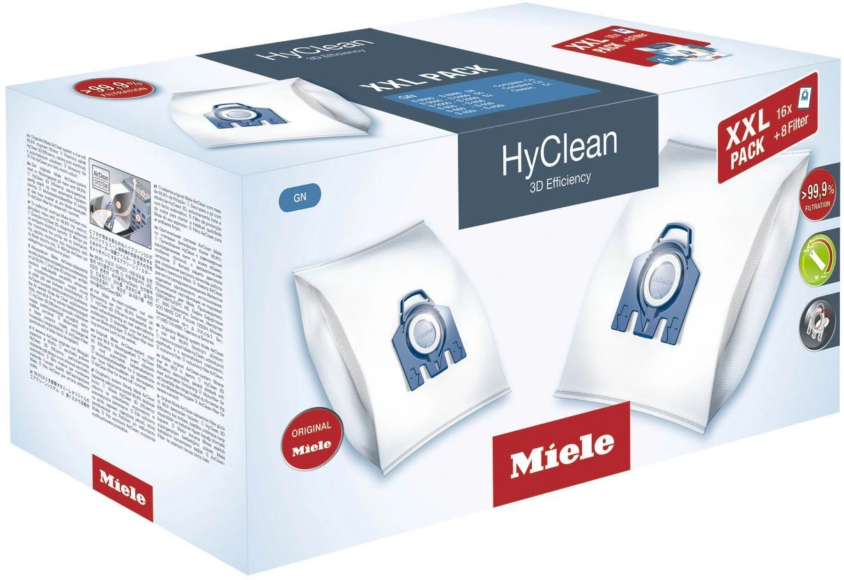 Miele Staubsaugerbeutel XXL-Pack GN Hy Clean 3D, passend für Miele, 16er- Pack